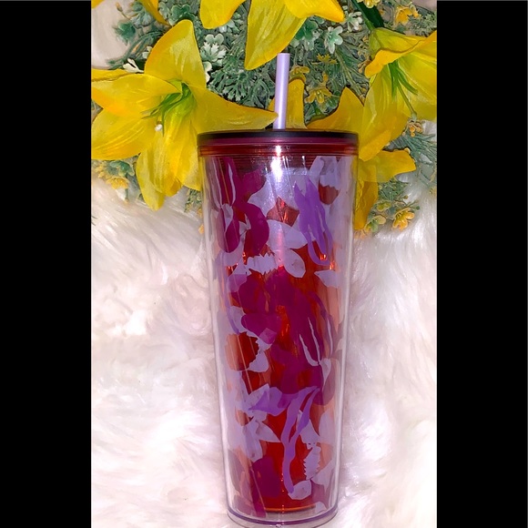 Starbucks Pink Lavender Floral Tumbler Cold Cup 24oz Venti Insulated NWT 2021 - Picture 12 of 13